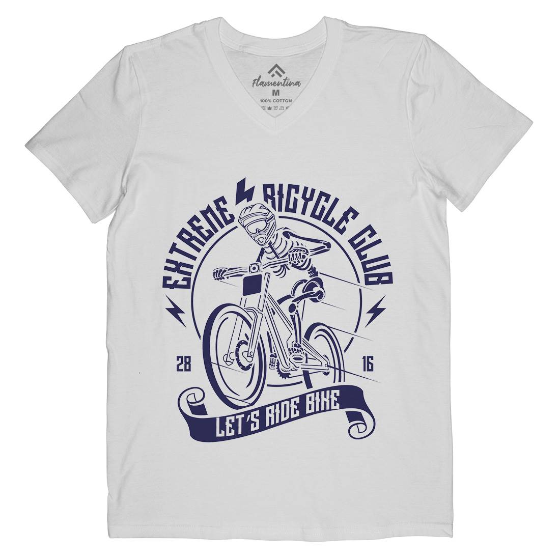 Let&#39;s Ride Bike Mens Organic V-Neck T-Shirt Bikes A083