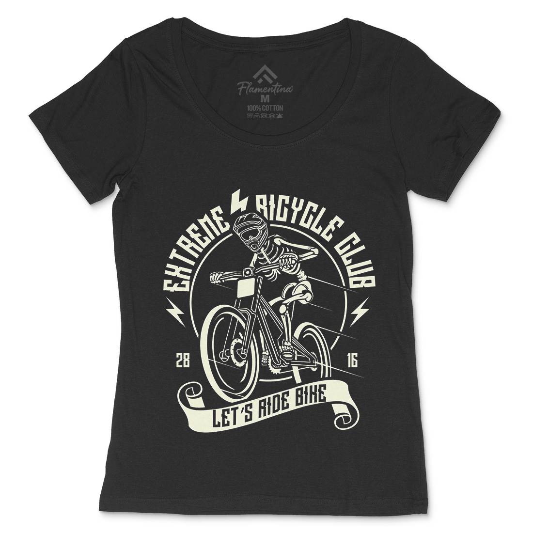 Let&#39;s Ride Bike Womens Scoop Neck T-Shirt Bikes A083