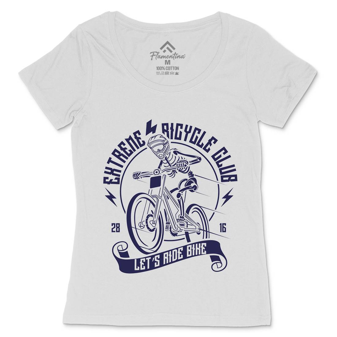 Let&#39;s Ride Bike Womens Scoop Neck T-Shirt Bikes A083