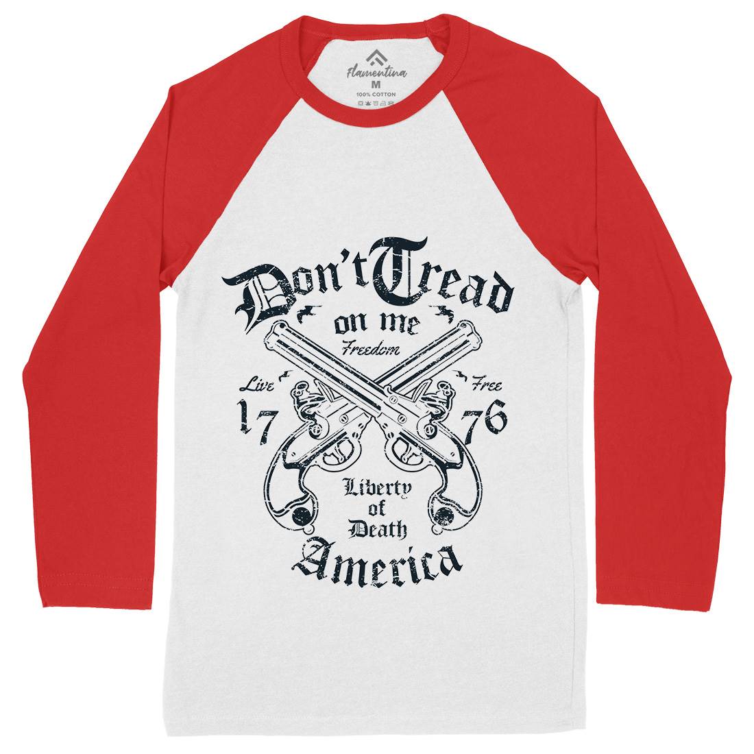 Liberty Of Death Mens Long Sleeve Baseball T-Shirt American A084