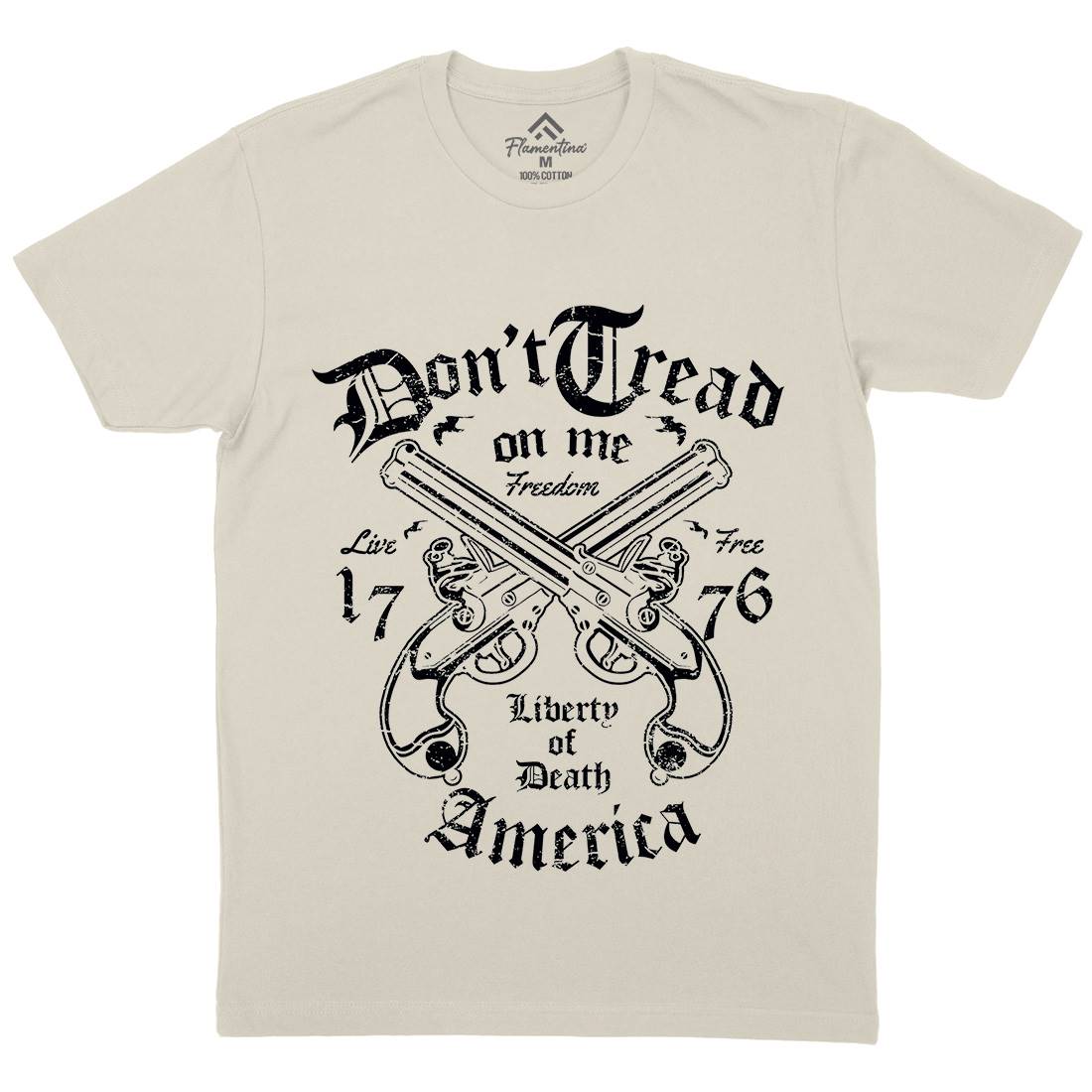 Liberty Of Death Mens Organic Crew Neck T-Shirt American A084