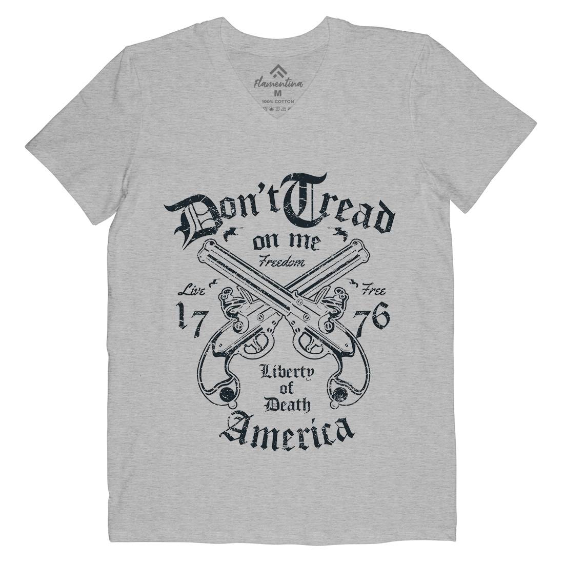Liberty Of Death Mens Organic V-Neck T-Shirt American A084
