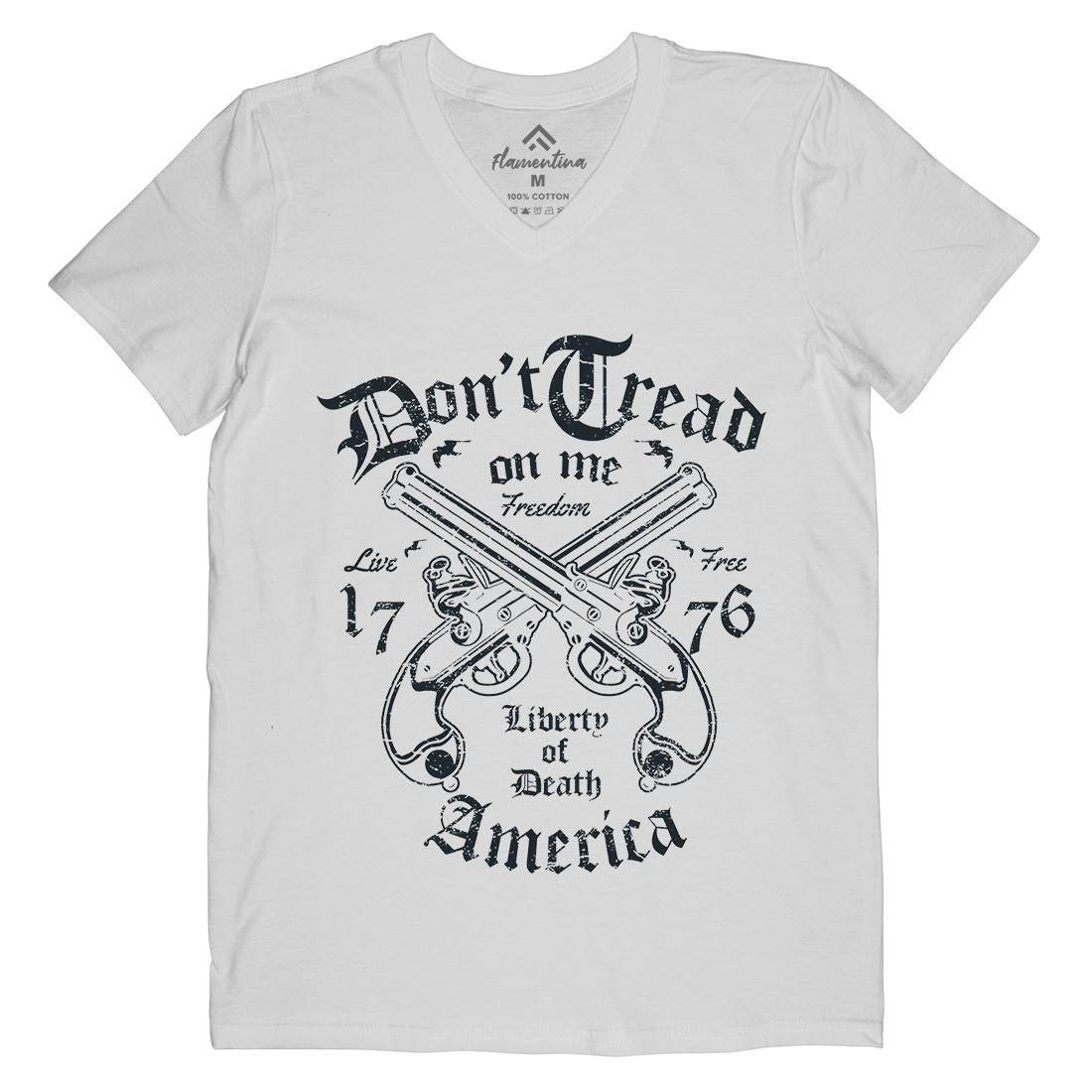 Liberty Of Death Mens V-Neck T-Shirt American A084