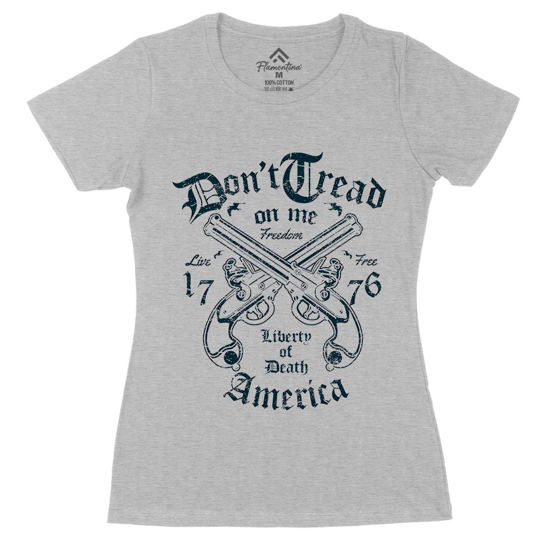 Liberty Of Death Womens Organic Crew Neck T-Shirt American A084