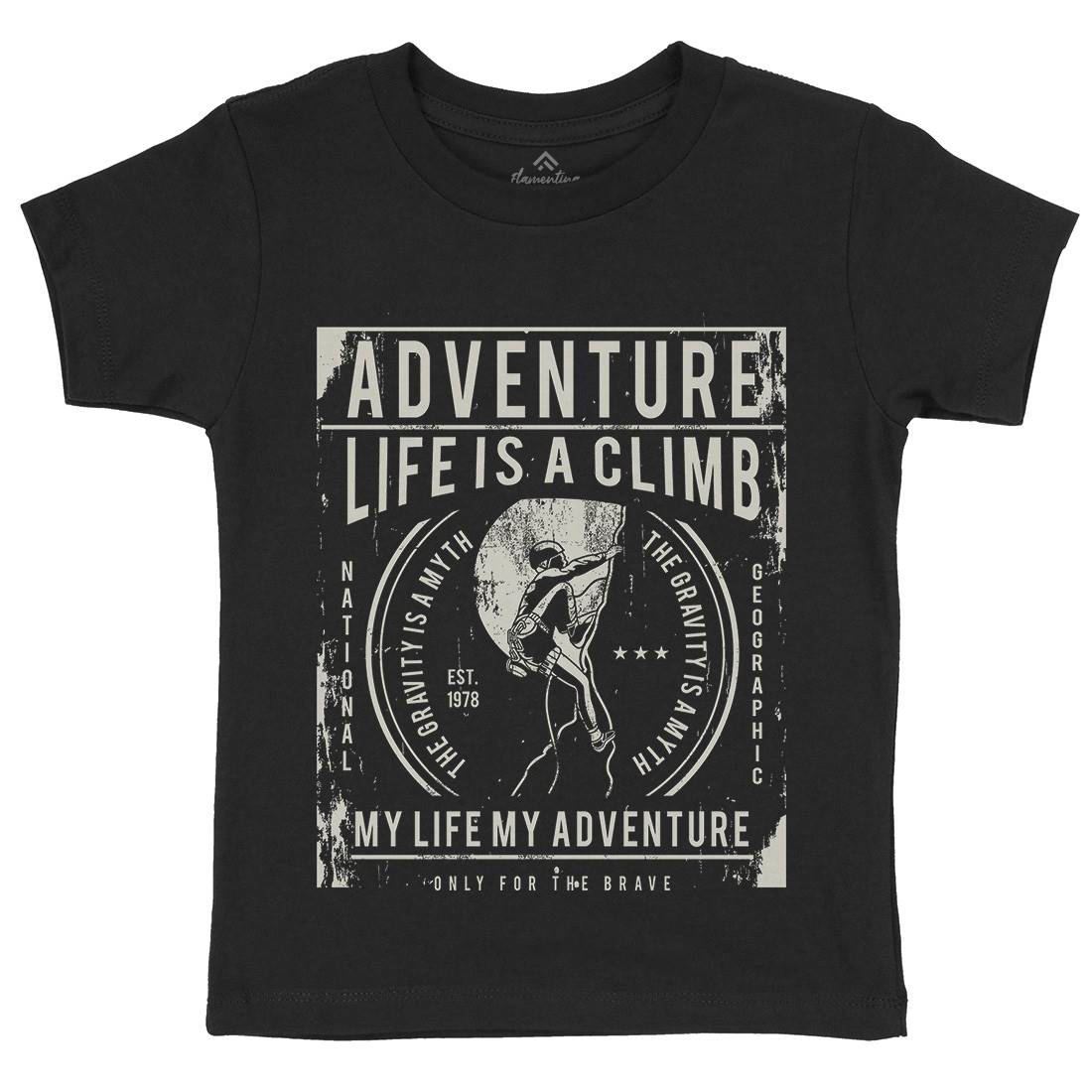 Life Is A Climb Kids Crew Neck T-Shirt Sport A085