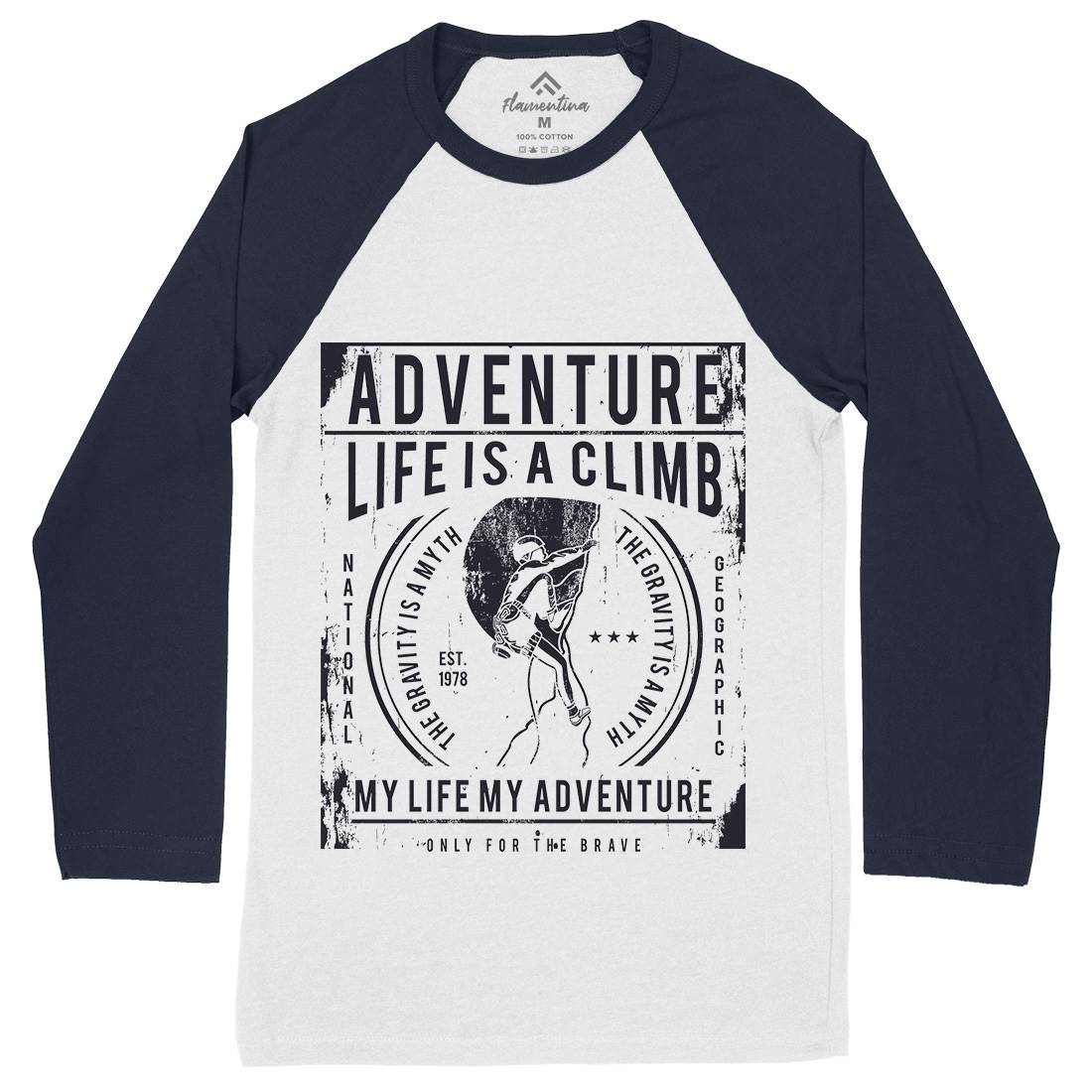 Life Is A Climb Mens Long Sleeve Baseball T-Shirt Sport A085