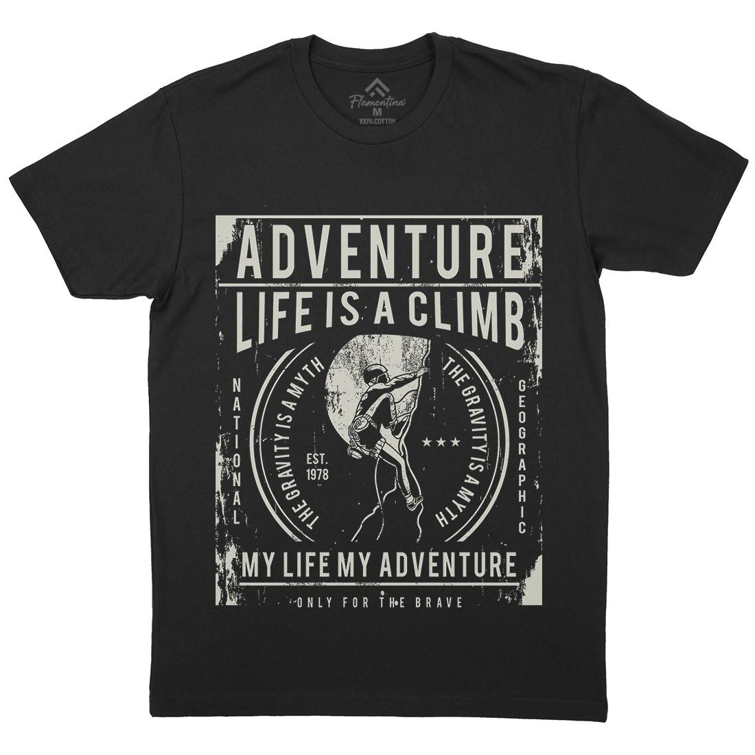 Life Is A Climb Mens Crew Neck T-Shirt Sport A085