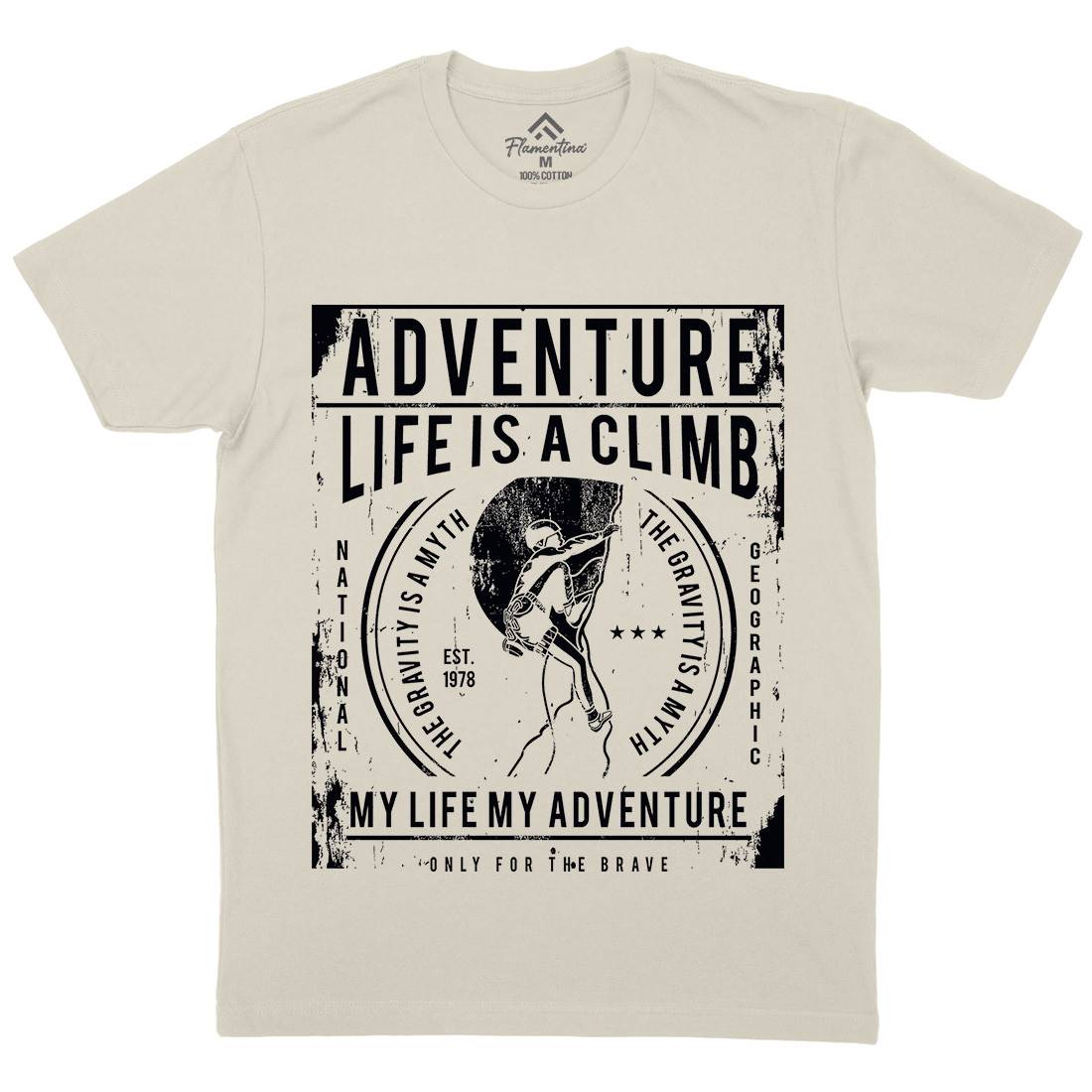 Life Is A Climb Mens Organic Crew Neck T-Shirt Sport A085