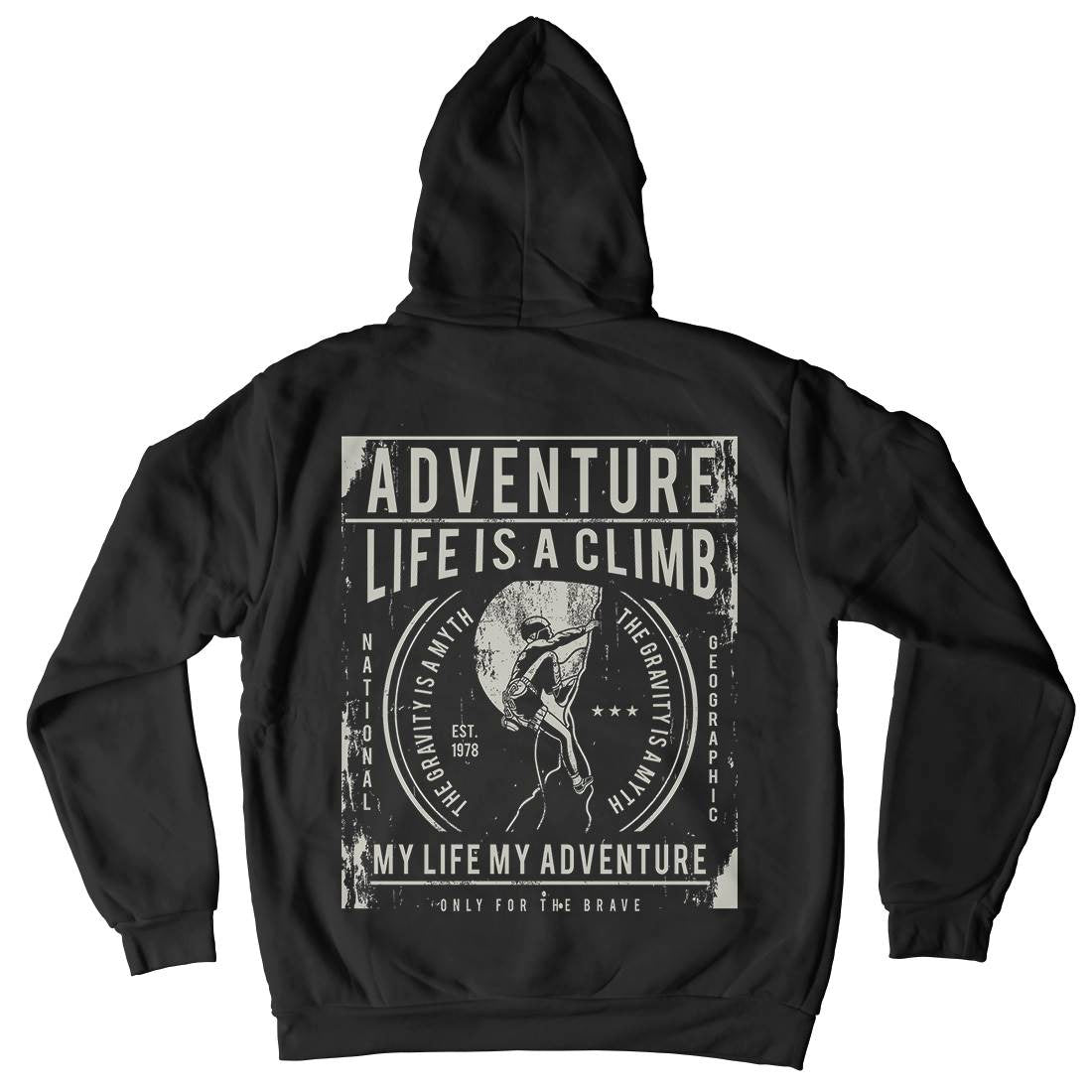Life Is A Climb Mens Hoodie With Pocket Sport A085