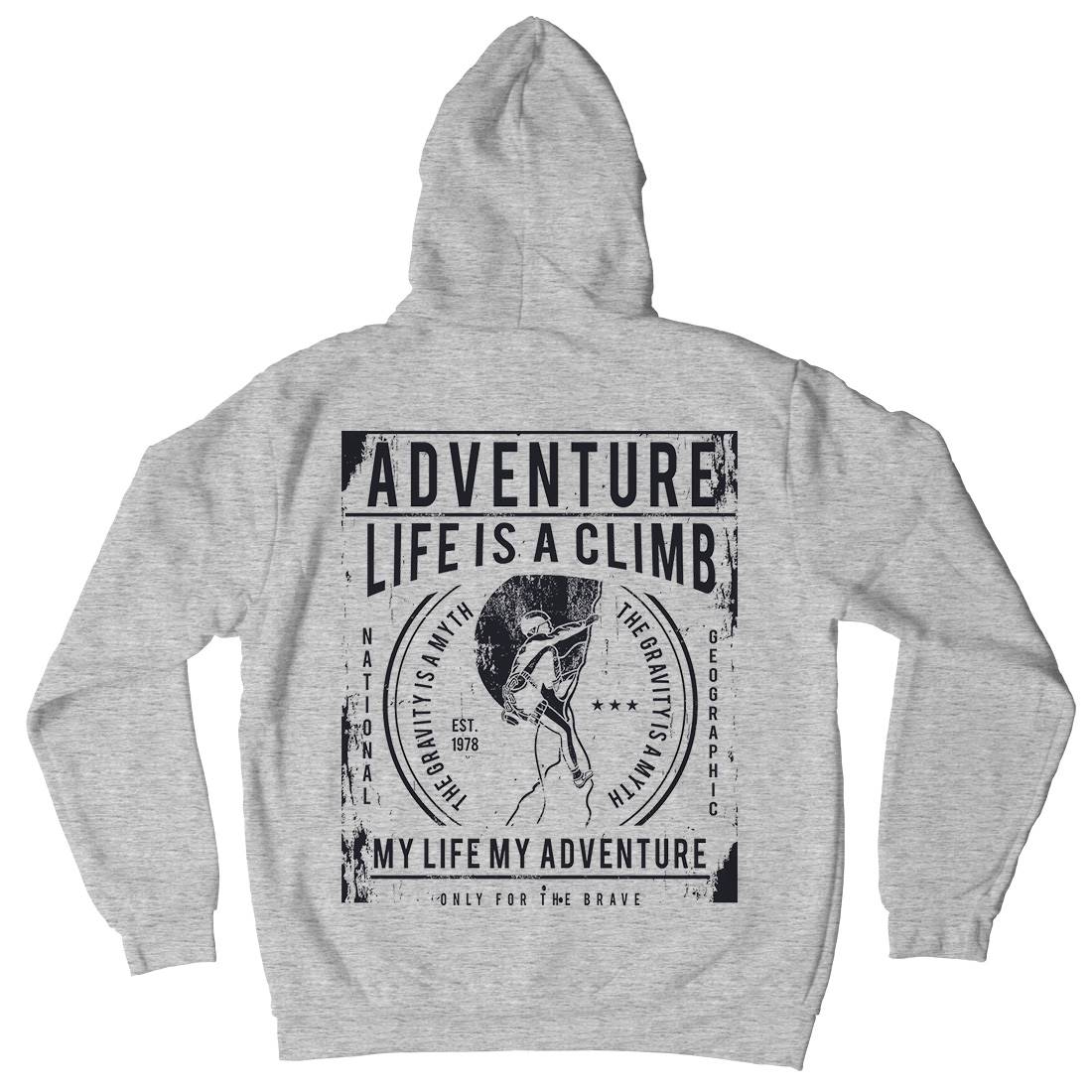 Life Is A Climb Mens Hoodie With Pocket Sport A085