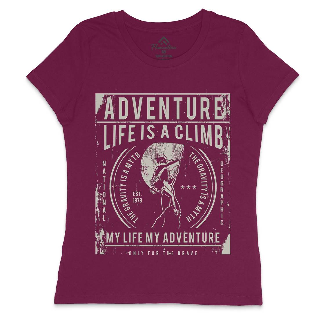 Life Is A Climb Womens Crew Neck T-Shirt Sport A085