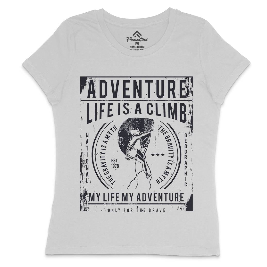 Life Is A Climb Womens Crew Neck T-Shirt Sport A085
