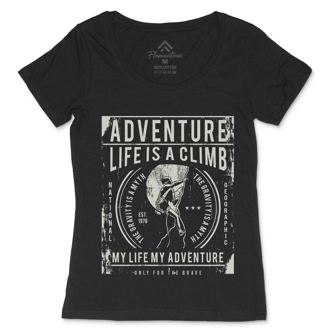 Life Is A Climb Womens Scoop Neck T-Shirt Sport A085