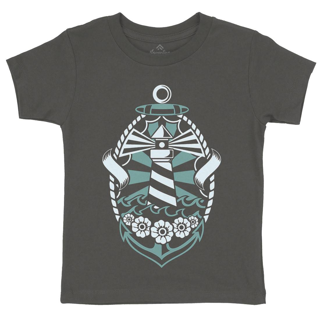 Lighthouse Kids Organic Crew Neck T-Shirt Navy A086