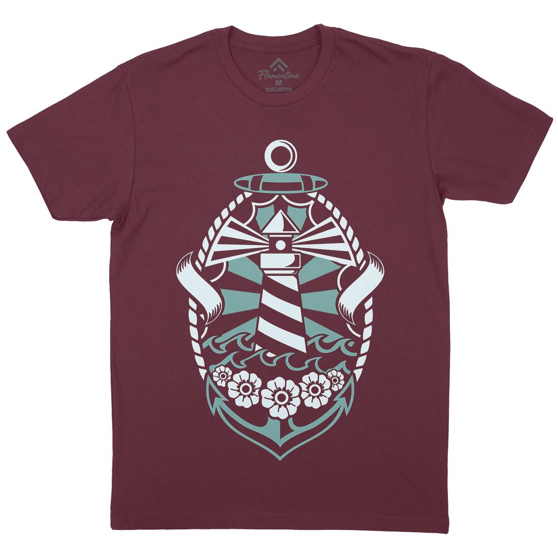 Lighthouse Mens Organic Crew Neck T-Shirt Navy A086