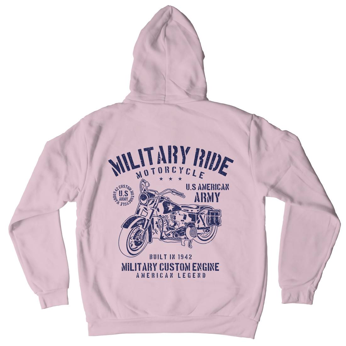 Military Ride Kids Crew Neck Hoodie Army A088