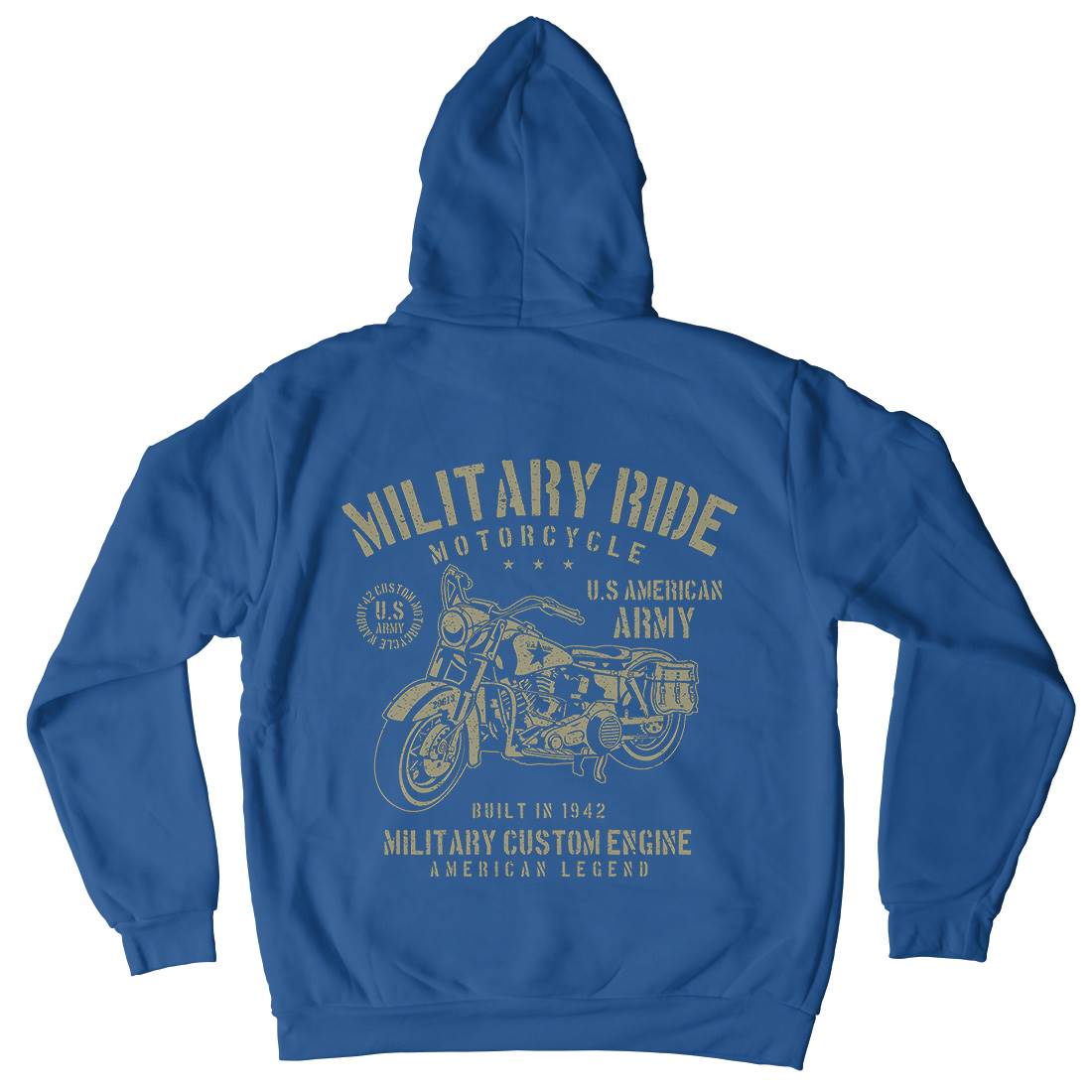 Military Ride Kids Crew Neck Hoodie Army A088