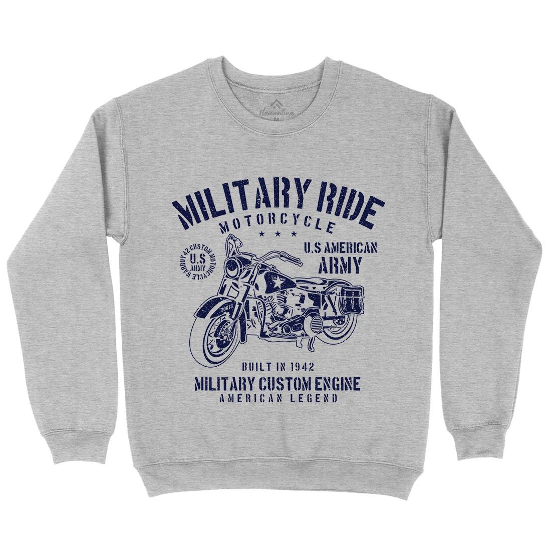 Military Ride Mens Crew Neck Sweatshirt Army A088