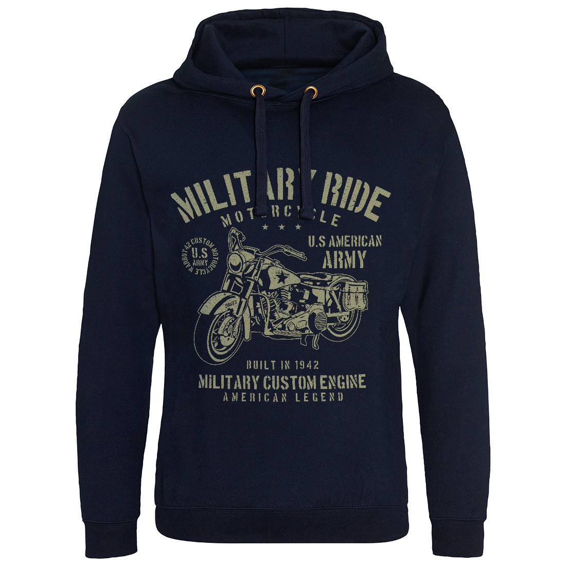Military Ride Mens Hoodie Without Pocket Army A088