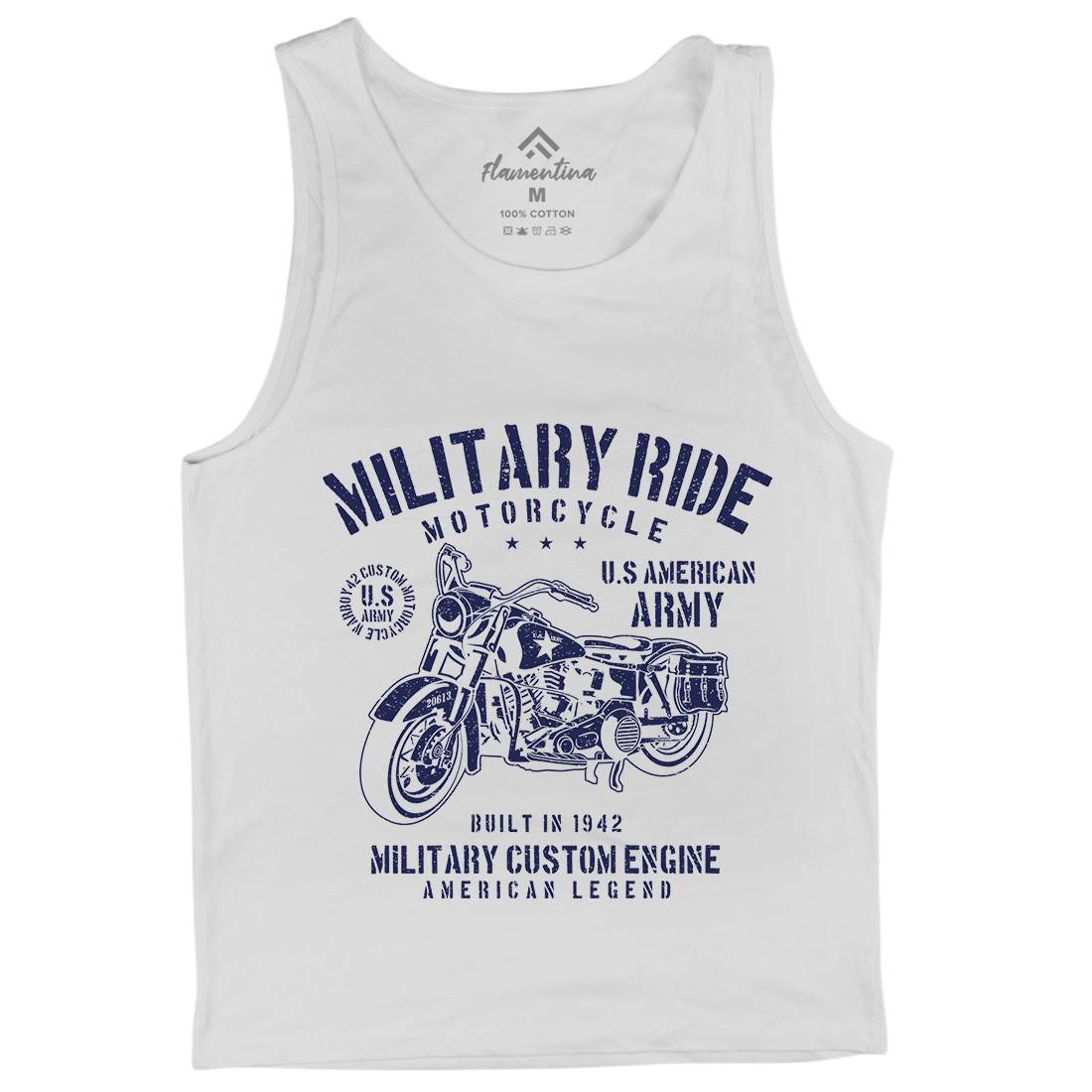 Military Ride Mens Tank Top Vest Army A088