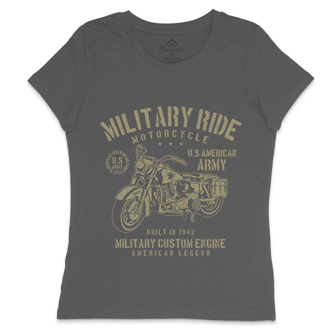 Military Ride Womens Crew Neck T-Shirt Army A088