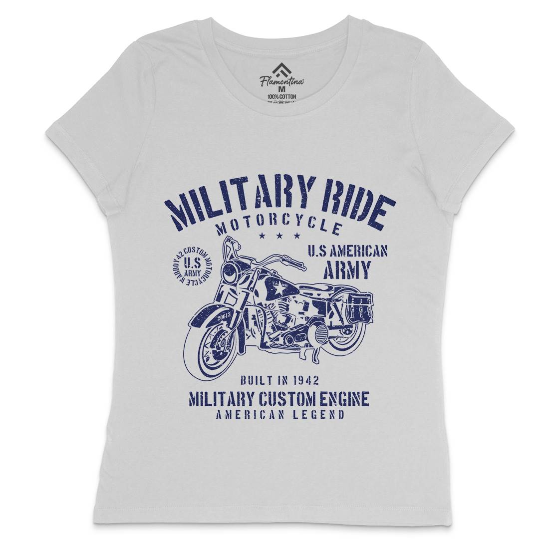 Military Ride Womens Crew Neck T-Shirt Army A088