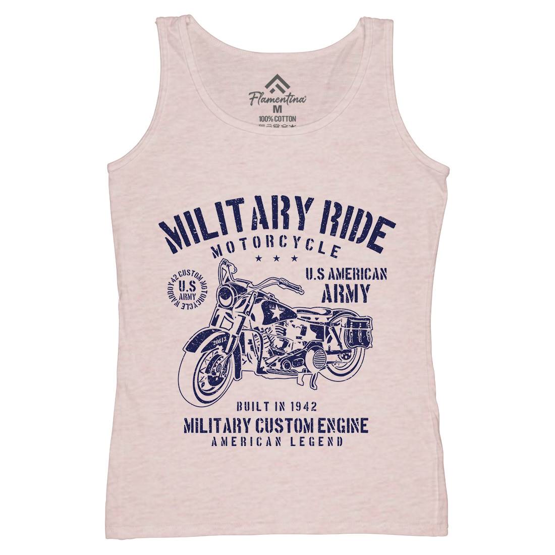 Military Ride Womens Organic Tank Top Vest Army A088