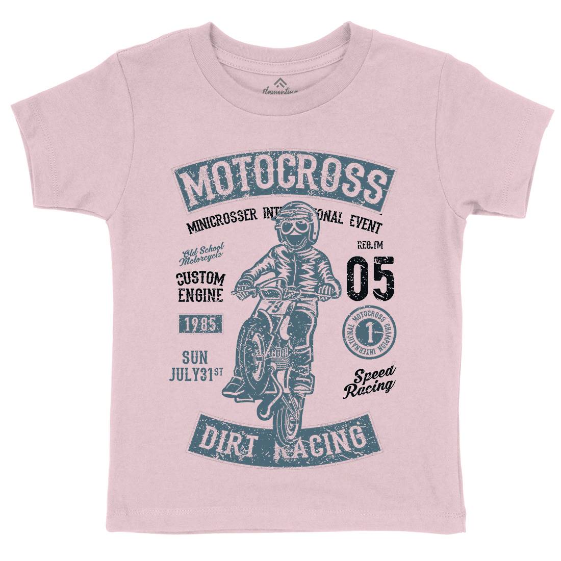 Moto Cross Kids Organic Crew Neck T-Shirt Motorcycles A089