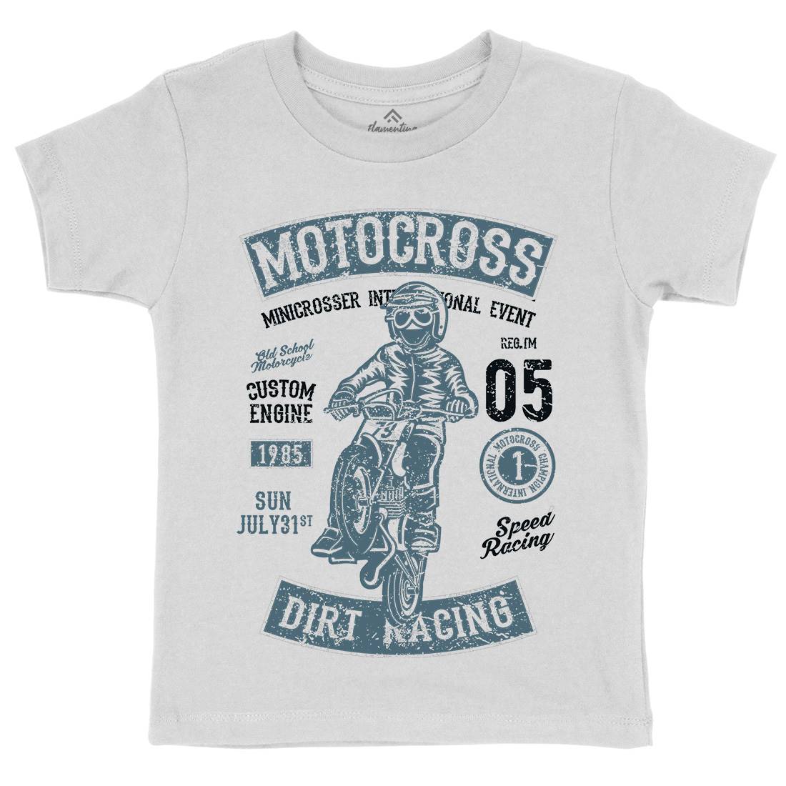 Moto Cross Kids Organic Crew Neck T-Shirt Motorcycles A089