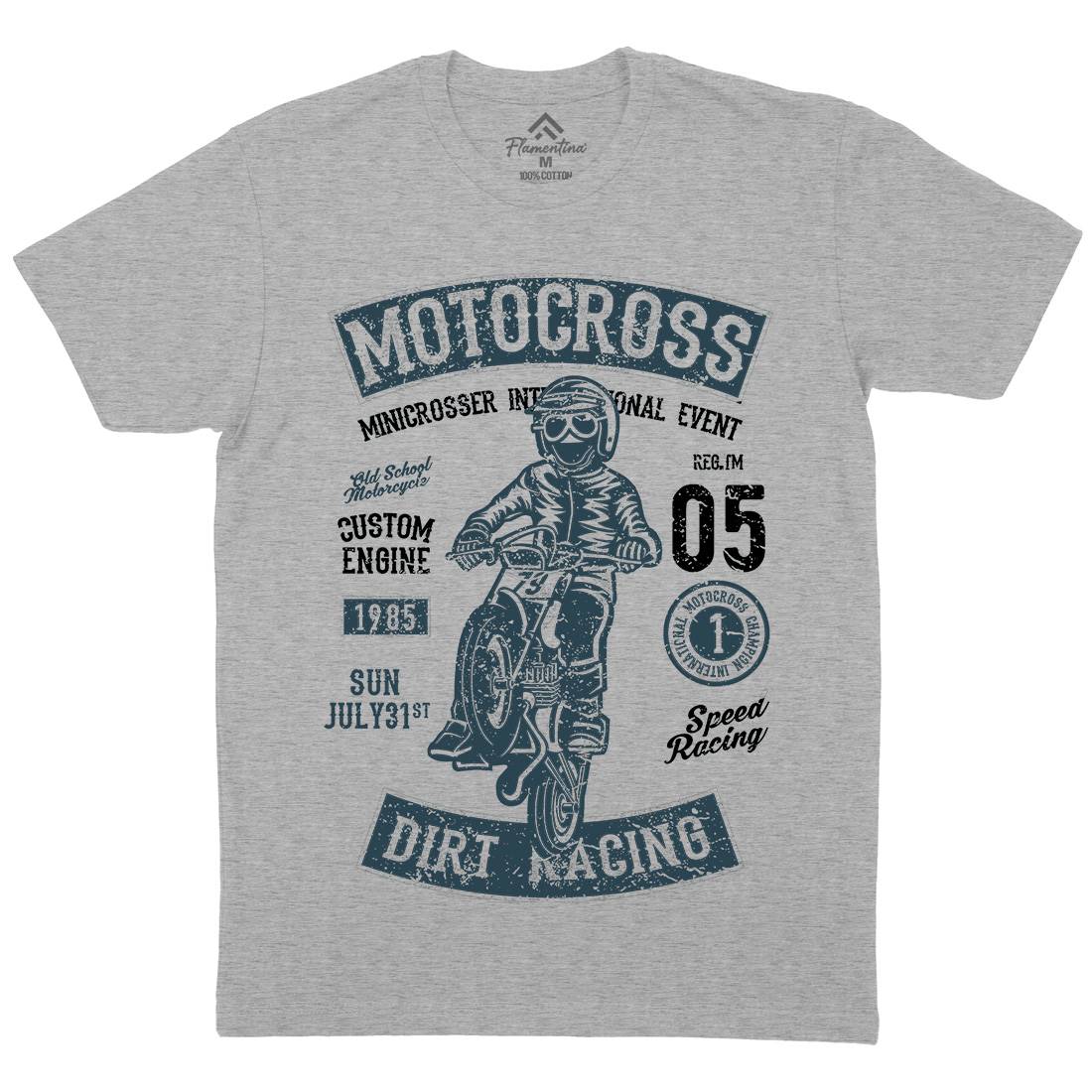 Moto Cross Mens Crew Neck T-Shirt Motorcycles A089