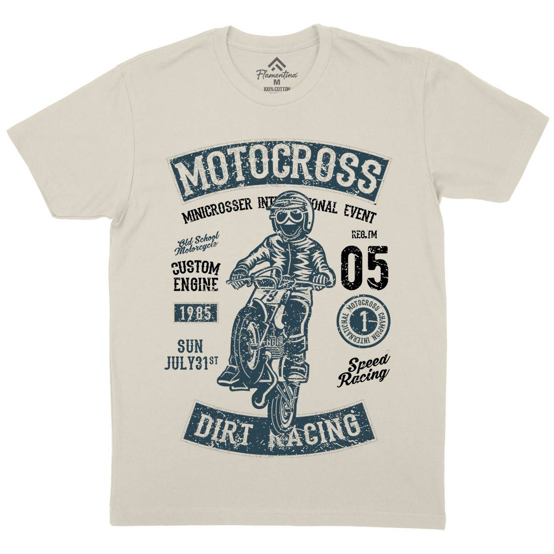 Moto Cross Mens Organic Crew Neck T-Shirt Motorcycles A089