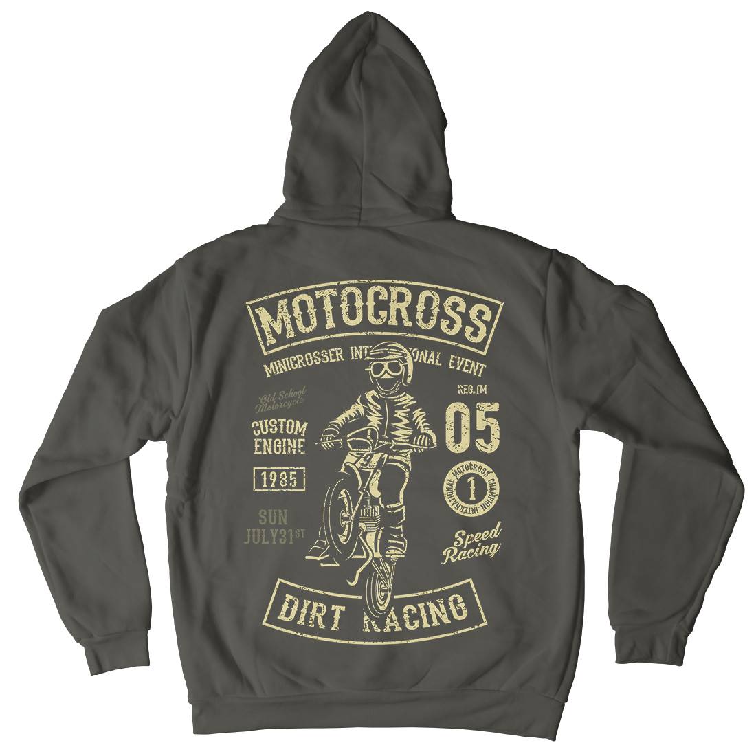 Moto Cross Mens Hoodie With Pocket Motorcycles A089