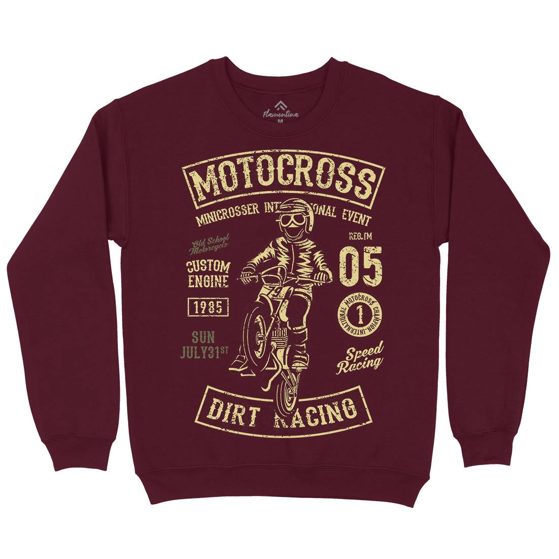 Moto Cross Mens Crew Neck Sweatshirt Motorcycles A089