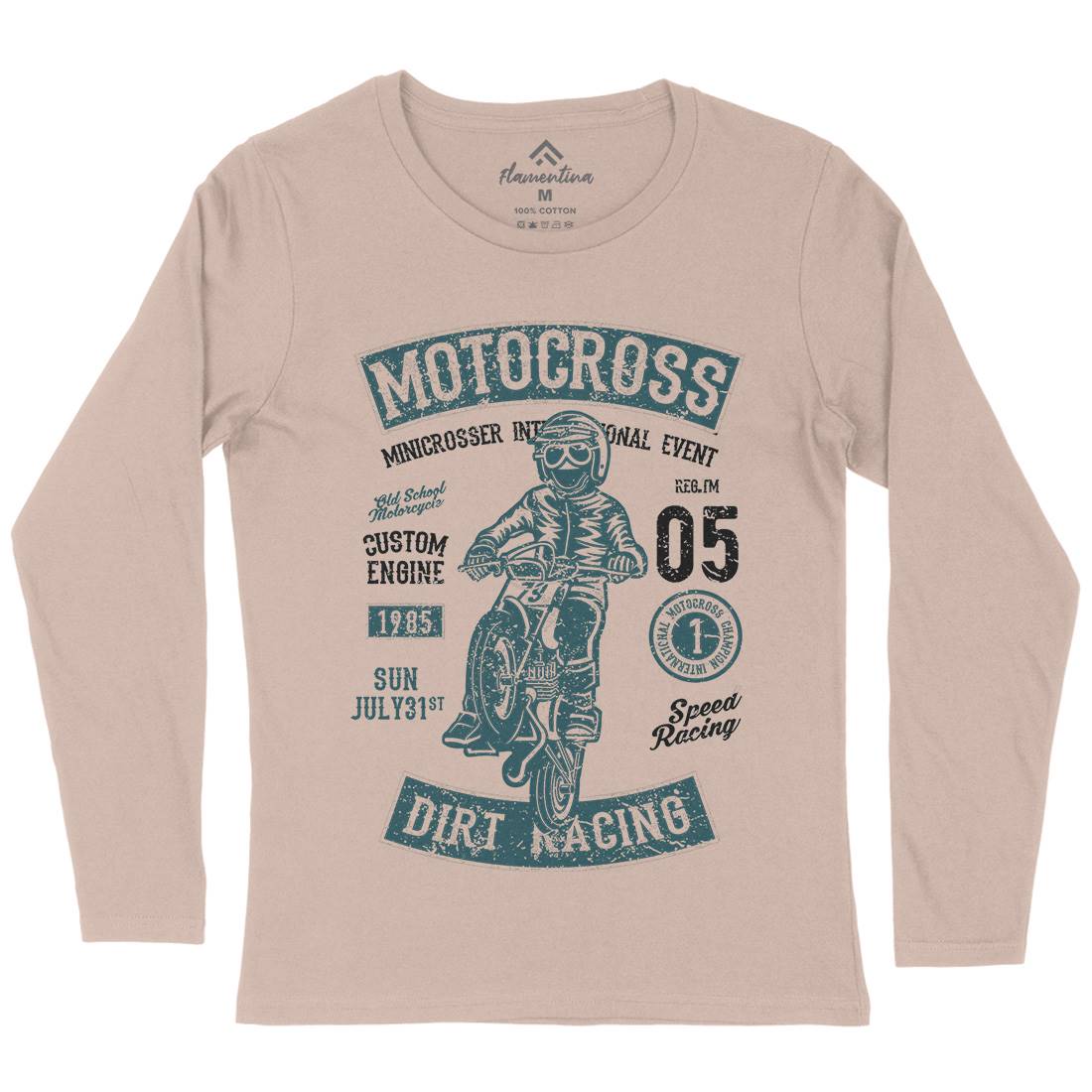 Moto Cross Womens Long Sleeve T-Shirt Motorcycles A089
