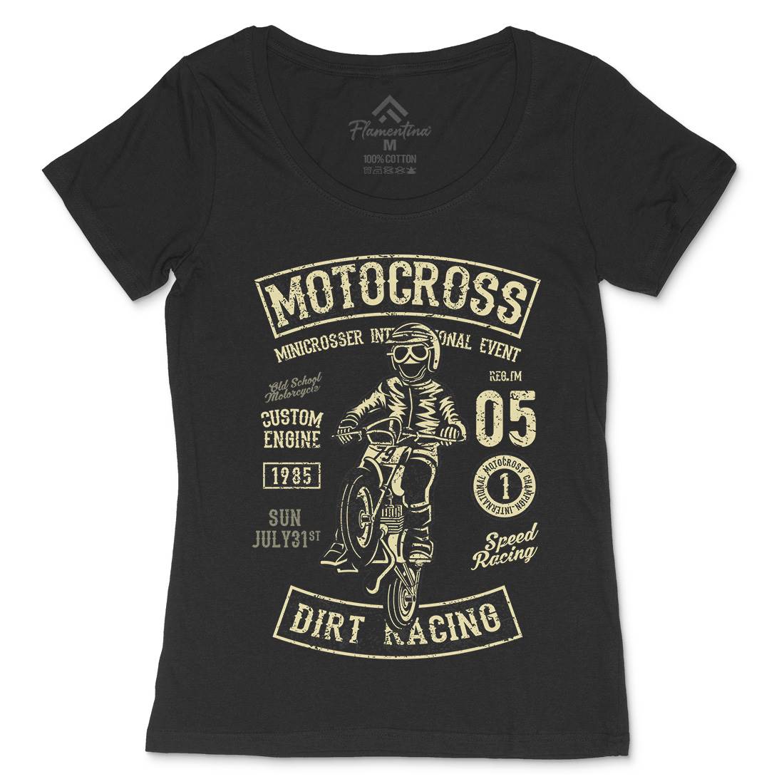Moto Cross Womens Scoop Neck T-Shirt Motorcycles A089