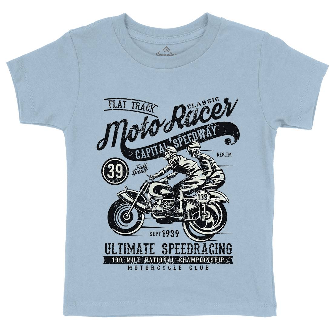 Moto Racer Kids Crew Neck T-Shirt Motorcycles A090