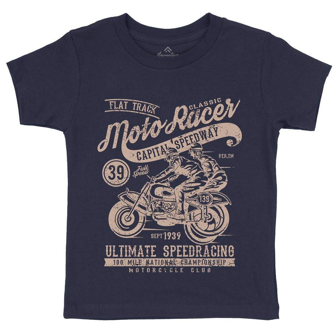 Moto Racer Kids Crew Neck T-Shirt Motorcycles A090