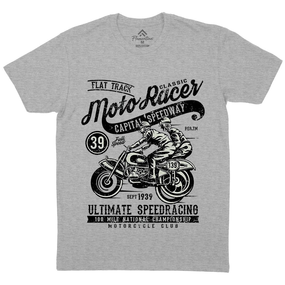 Moto Racer Mens Organic Crew Neck T-Shirt Motorcycles A090