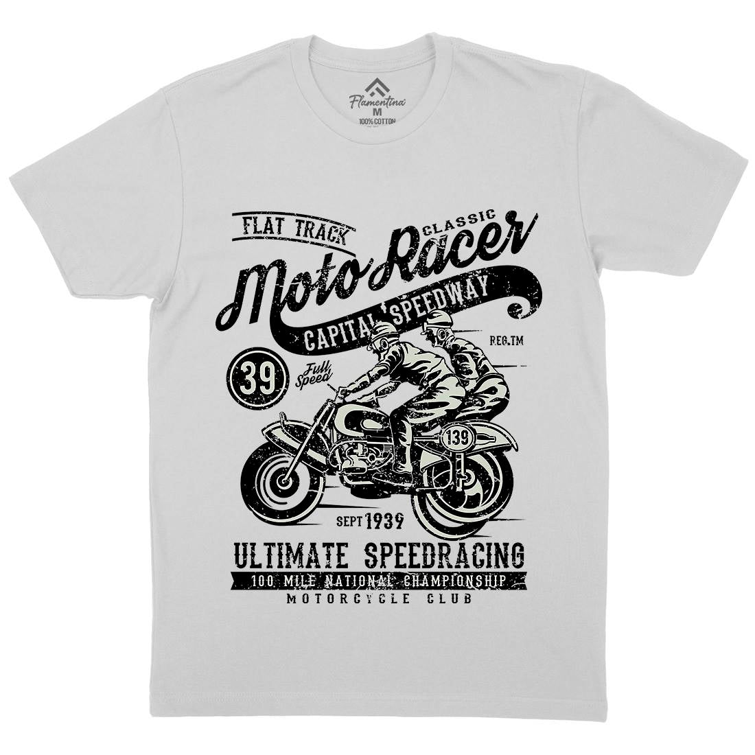 Moto Racer Mens Crew Neck T-Shirt Motorcycles A090