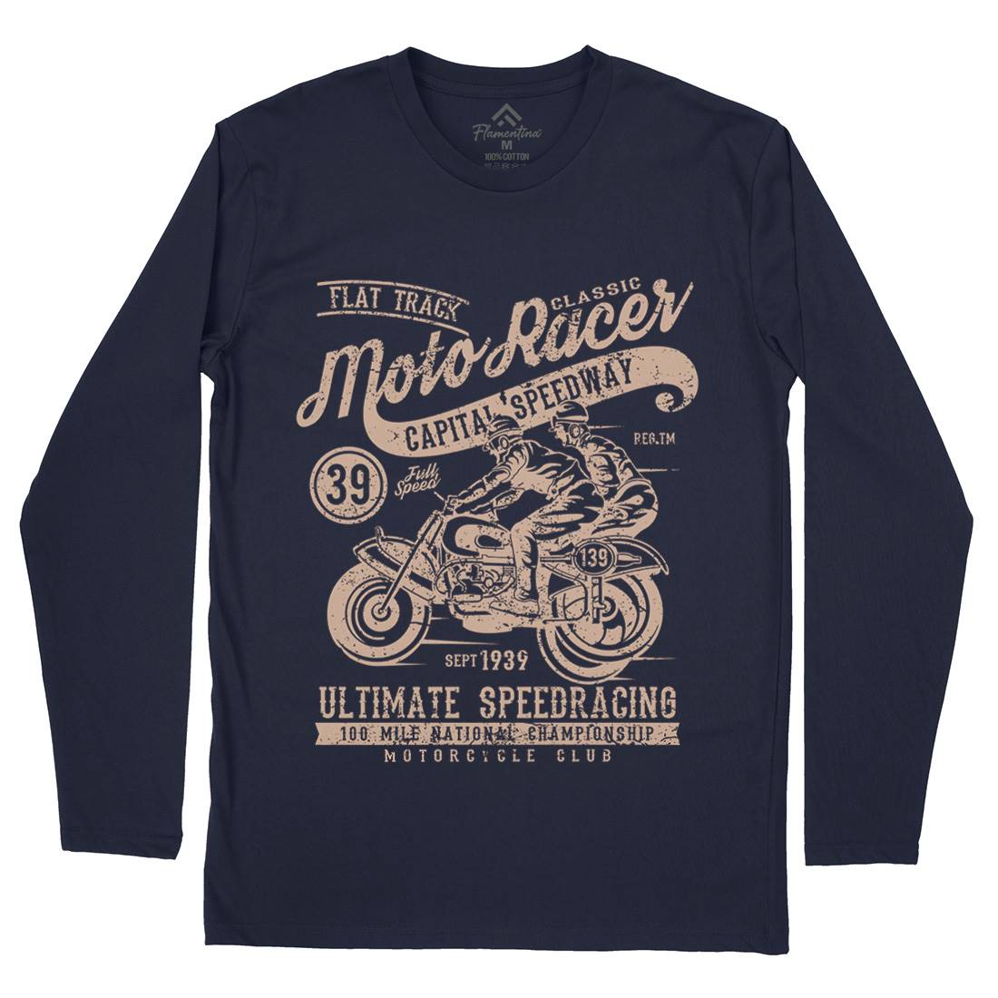 Moto Racer Mens Long Sleeve T-Shirt Motorcycles A090