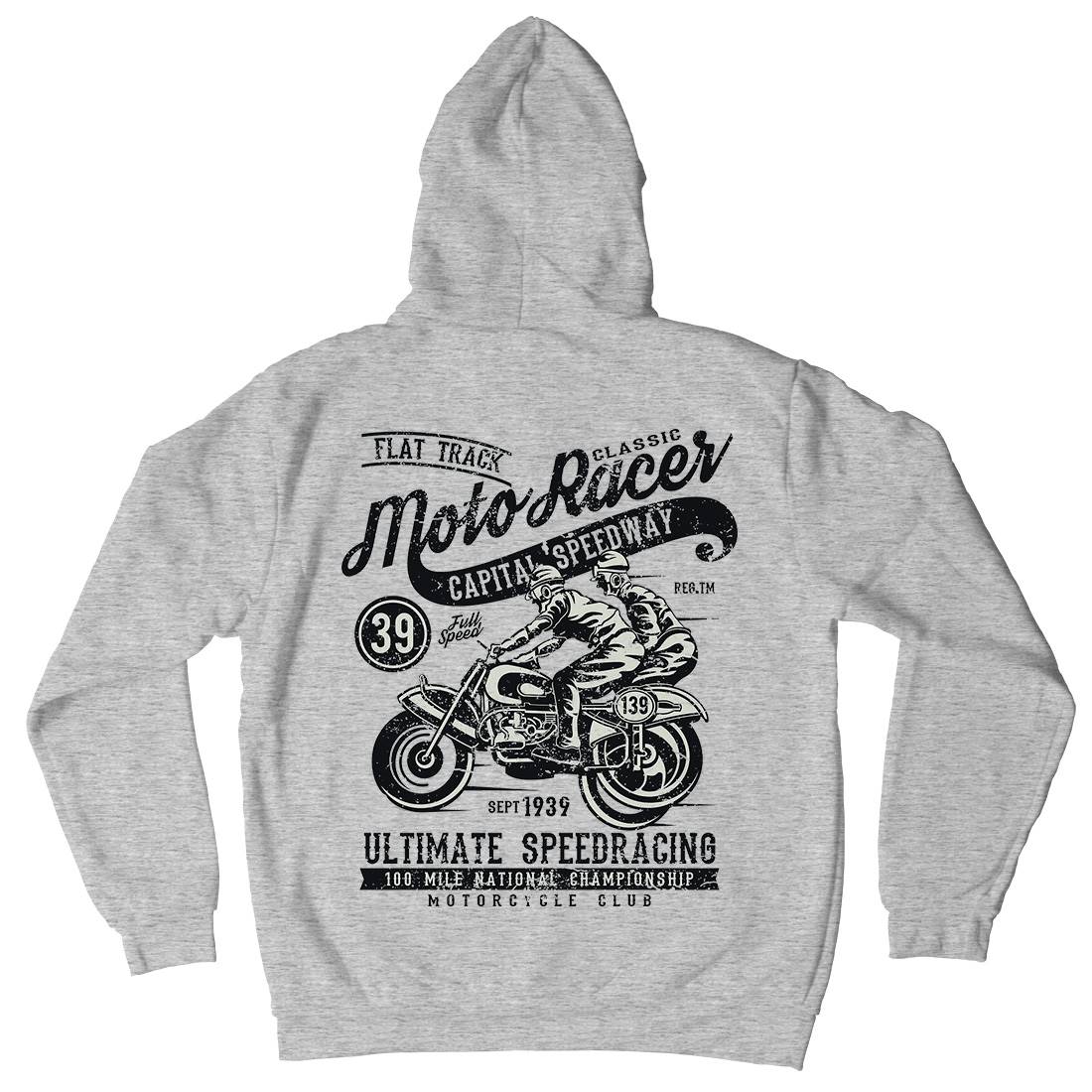 Moto Racer Mens Hoodie With Pocket Motorcycles A090