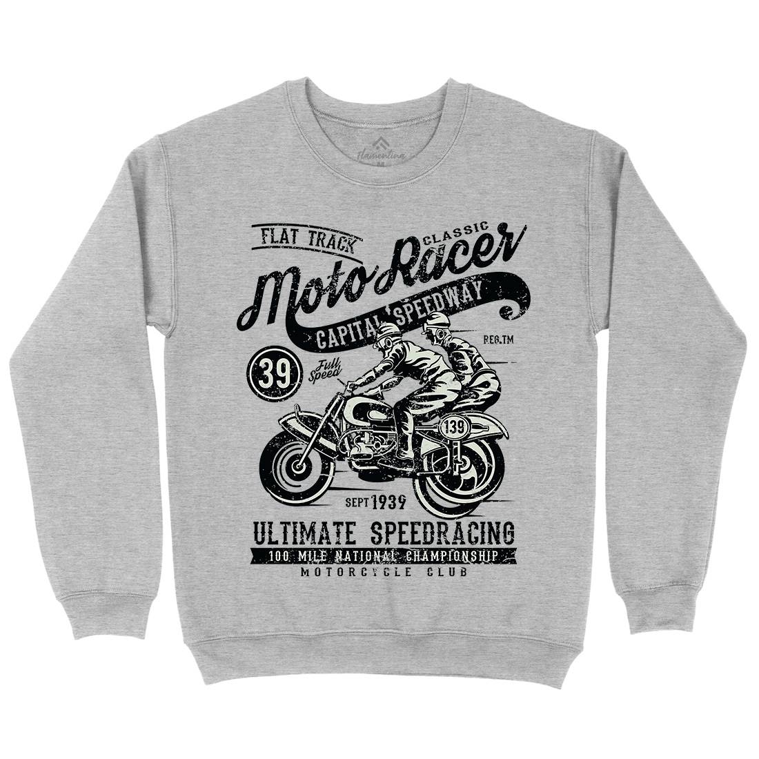 Moto Racer Mens Crew Neck Sweatshirt Motorcycles A090