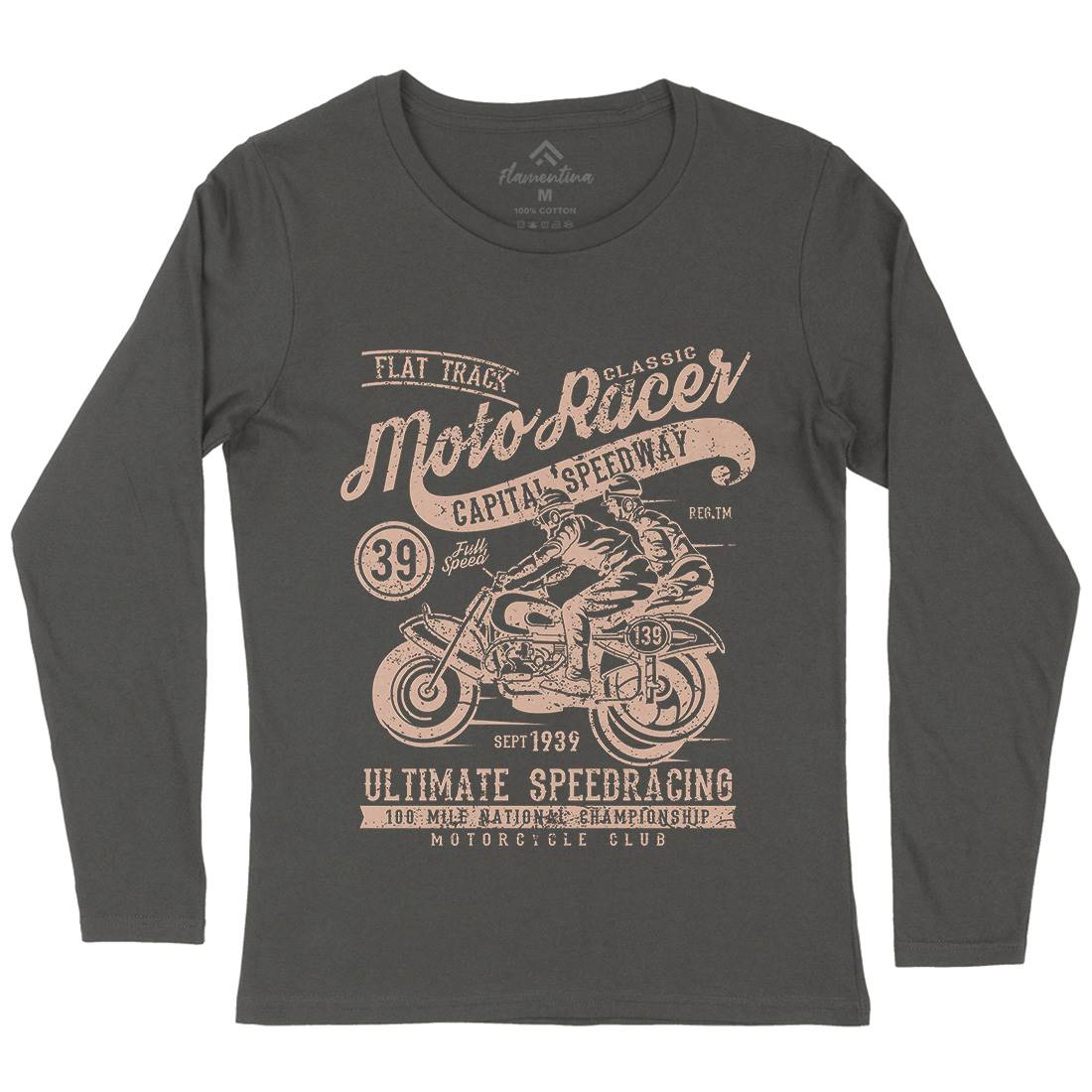 Moto Racer Womens Long Sleeve T-Shirt Motorcycles A090