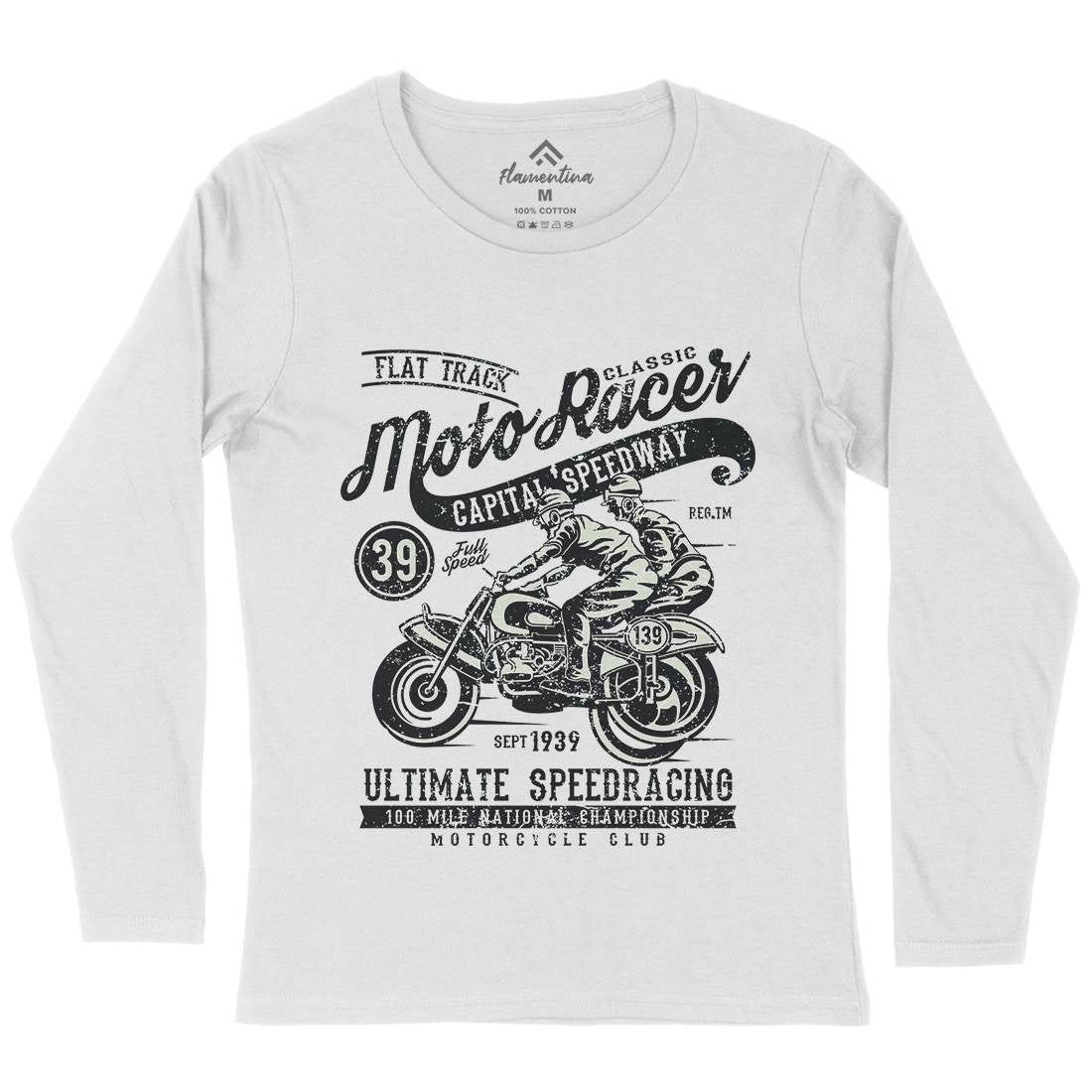 Moto Racer Womens Long Sleeve T-Shirt Motorcycles A090