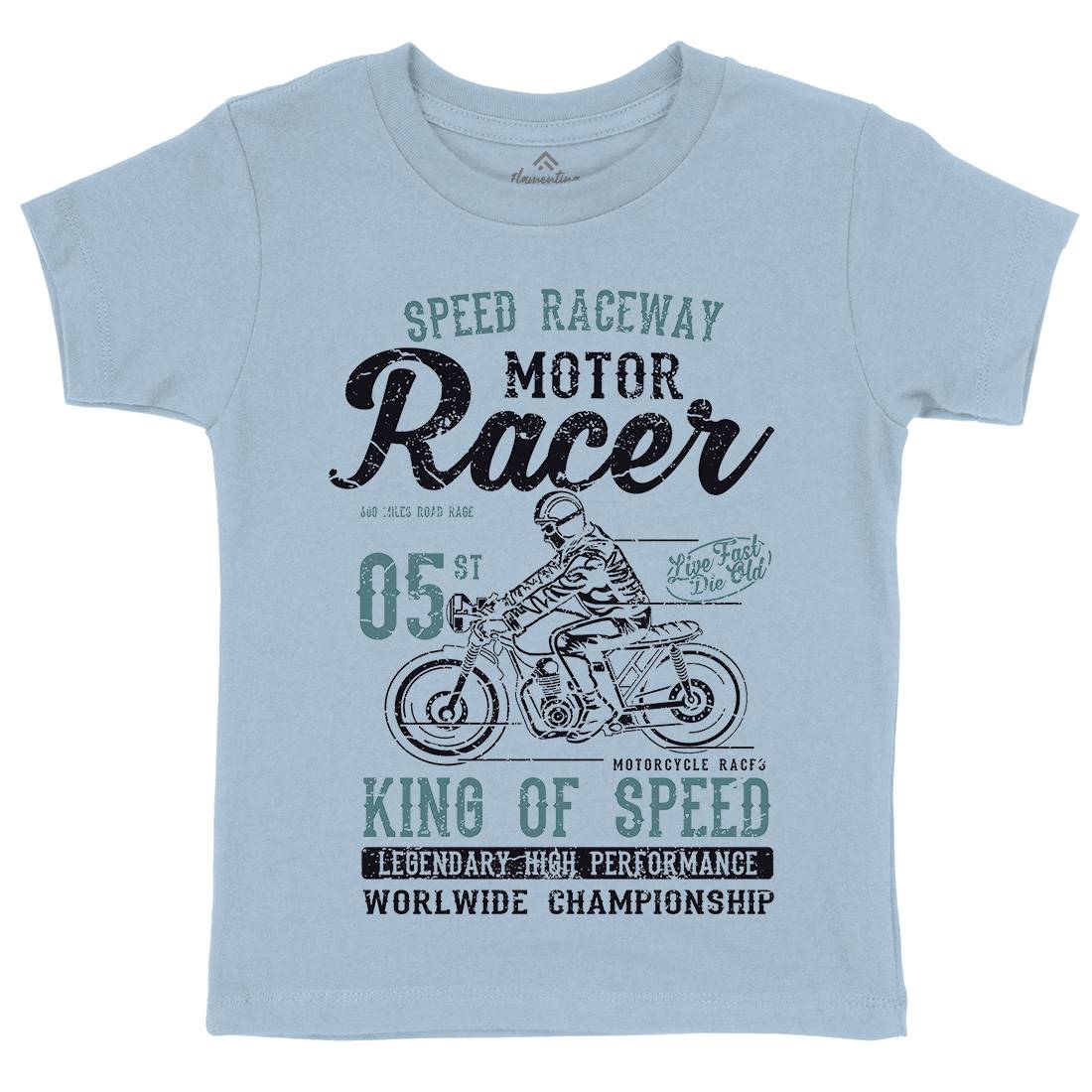 Motor Racer Kids Crew Neck T-Shirt Motorcycles A091