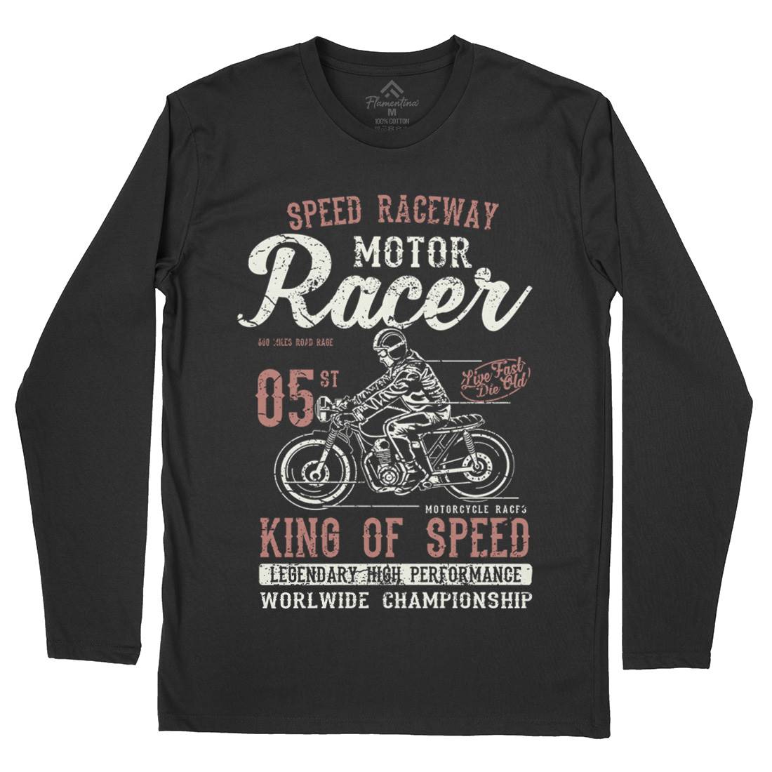 Motor Racer Mens Long Sleeve T-Shirt Motorcycles A091