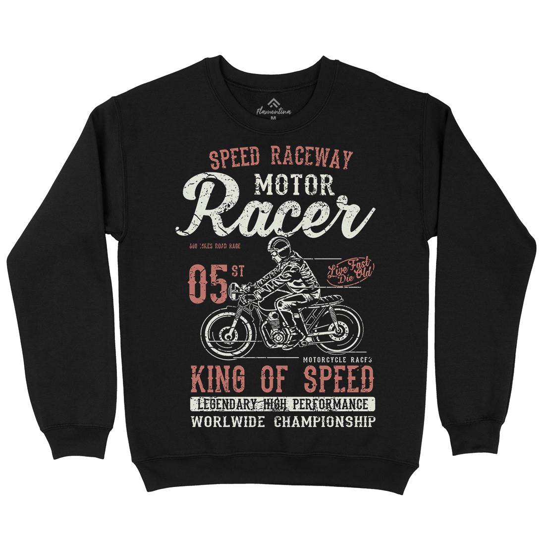 Motor Racer Mens Crew Neck Sweatshirt Motorcycles A091