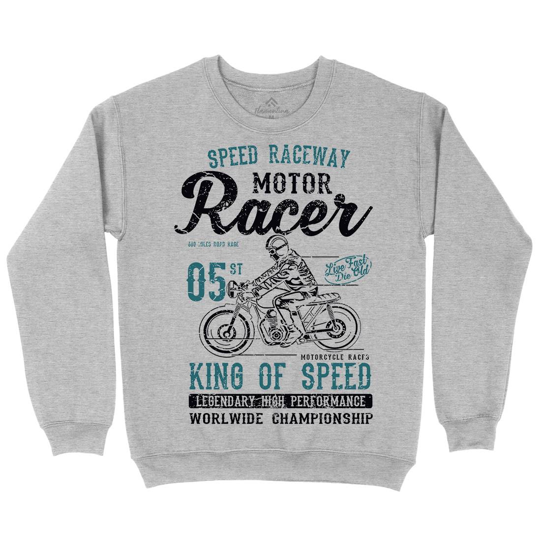 Motor Racer Mens Crew Neck Sweatshirt Motorcycles A091