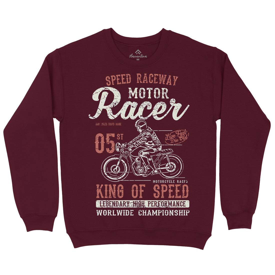 Motor Racer Mens Crew Neck Sweatshirt Motorcycles A091