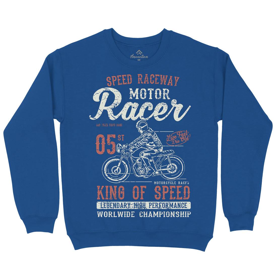 Motor Racer Mens Crew Neck Sweatshirt Motorcycles A091